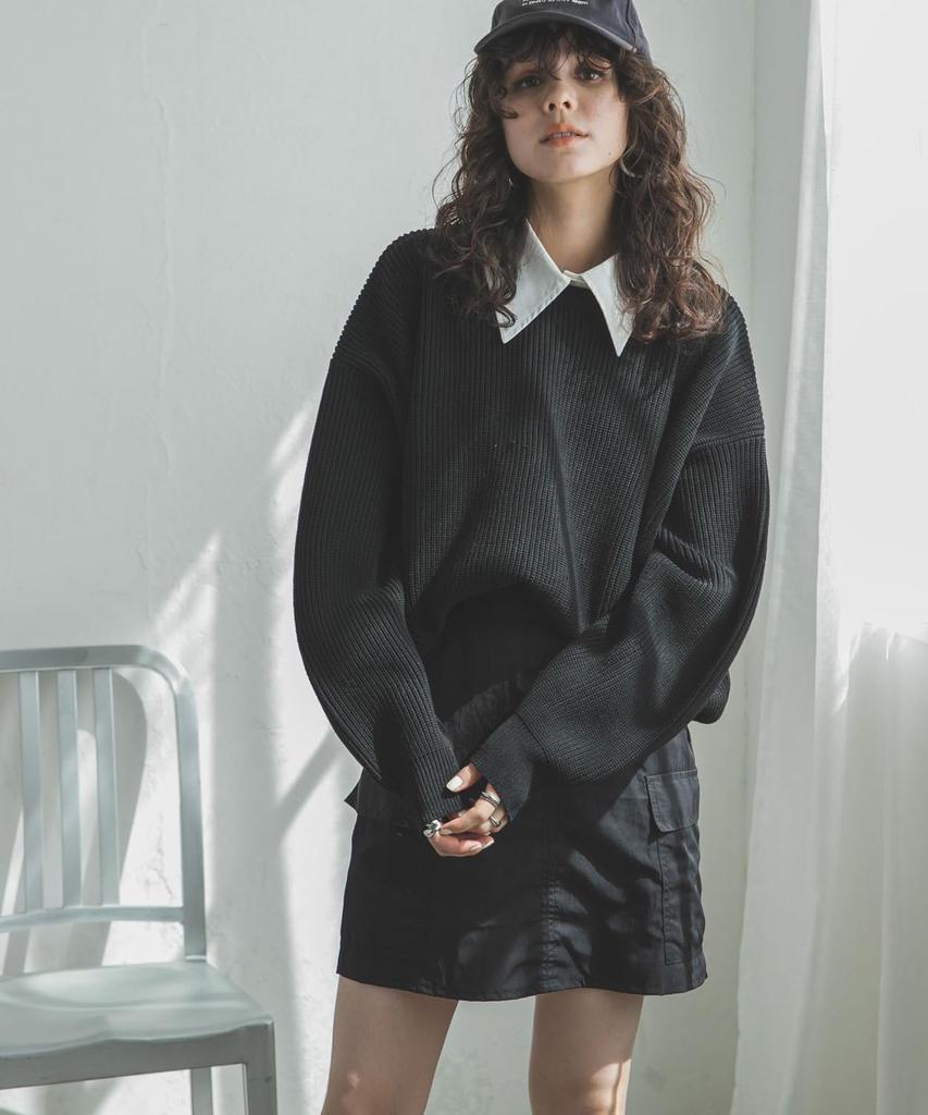 Yumetembo Women's 532703 Cardboard Knit Sweater, Smoke Pink