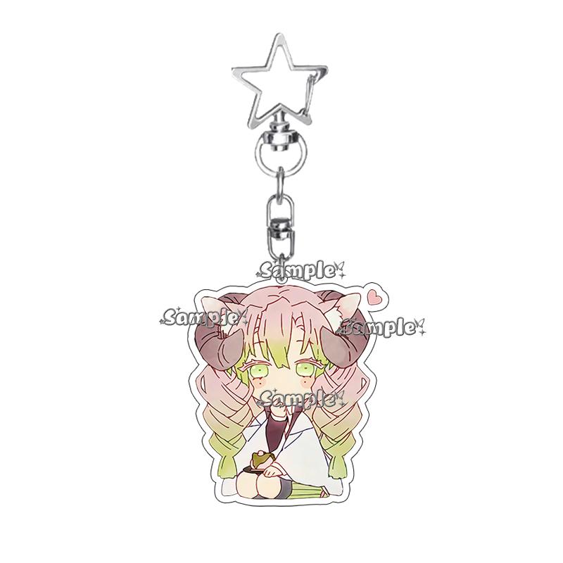 Cartoon Acrylic Nezuko Agatsuma Zenitsu Tomioka Giyuu Peripheral Keychain Pendant Decoration Fans Cute Accessory Ornaments Gifts