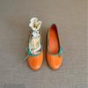 New Retro Mary Jane Shallow Mouth Single Shoes Women's Bow Round Head Shallow Mouth Flat Shoes Ladyshoes Spring