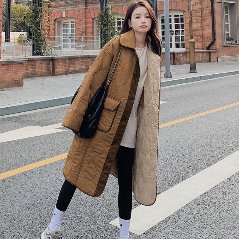 Mid-length Cotton Coat for Women, Thickened Winter New Style, Lamb Wool Lining and Velvet Pie Overcoat, Cotton Coat and Jacket