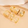 DIEZI 6Pcs/Set Fashion Vintage Irregular Geometric Gold Silver Color Metal Open Ring Women Men Goth Punk Couple Rings Jewelry