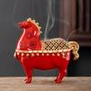 Elegant Chinese Style Incense Burner,Alloy with Golden Horse Design, Intricate Golden Patterns, Smoke Swirling Effect,Perfect for Home or Office Decor