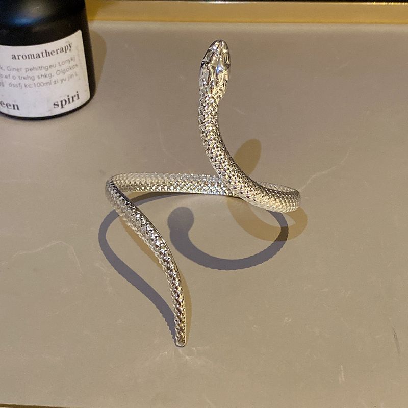 Style Special-Interest Design Snake-Shaped Armband Fashion, Personalized and Exaggerated Simulated Snakes Bracelet Metal Sweet Cool Sexy Arm Chain