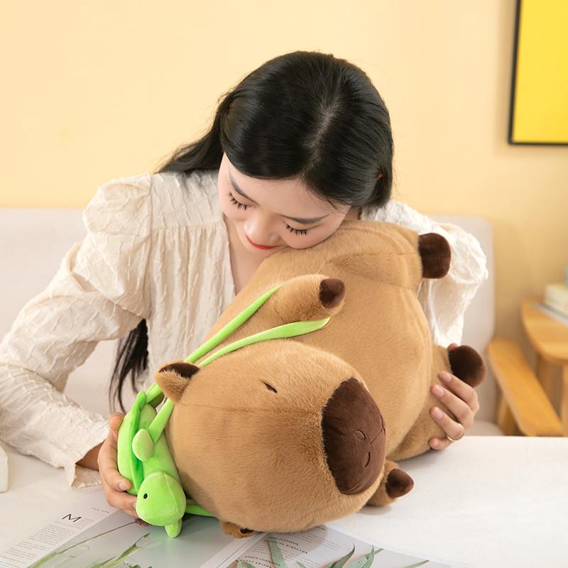 Backpack Capybara Plush Toy Stuffed Animal Doll Cartoon Kids Birthday Gift