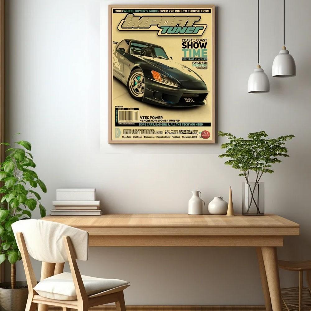 JDM Car Japan Retrofit Racing Retro 90s Poster Wall Chart Prints Posters Home Living Bed Room Decor Frameless Wall Painting Post