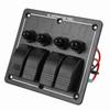 4 Gang Rocker Switch Panel 12‑24V ON Off Toggle Switch Panel IP66 Waterproof with LED Indicator for 