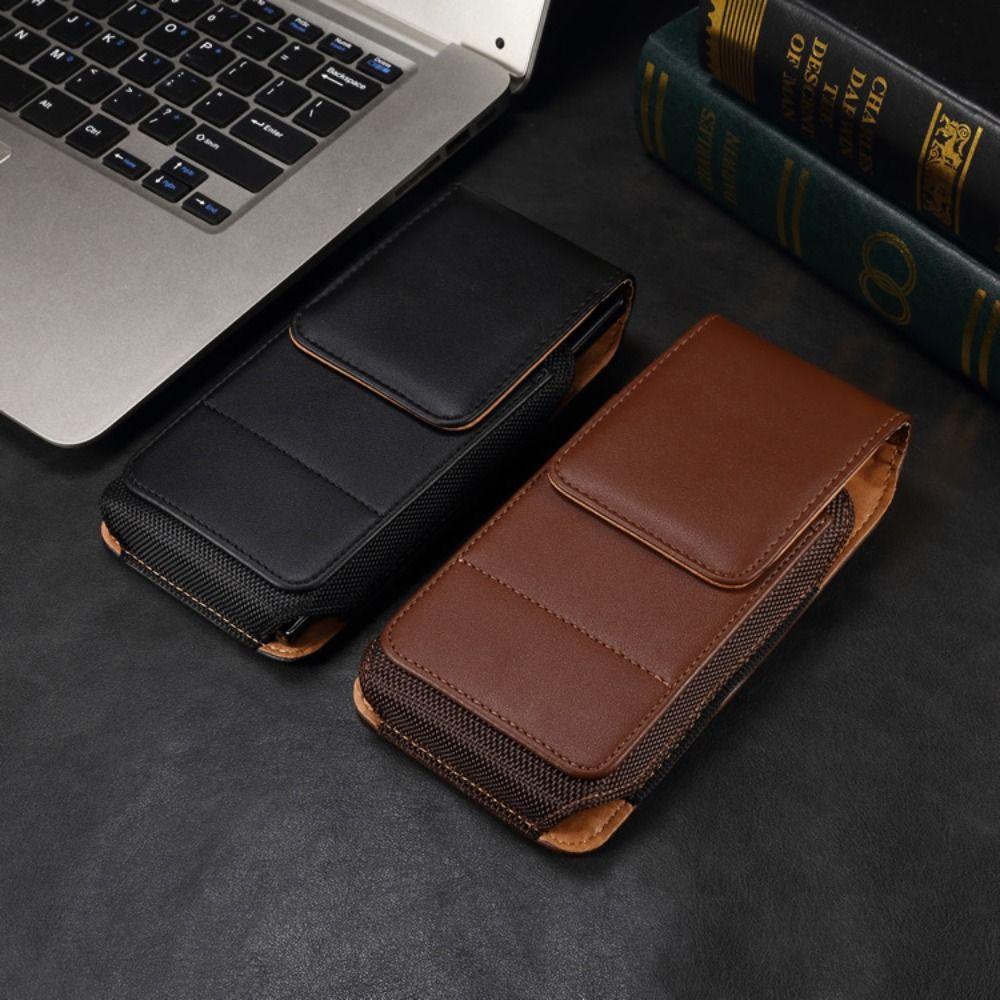 Card Slot PU Leather Belt Clip Case Textured Design Vertical Cover  for Everyday Use