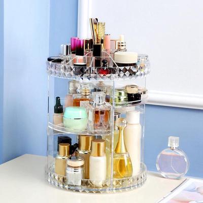 Degree Rotation Transparent Acrylic Storage Box  Spin Multi-function Detachable Makeup Beauty