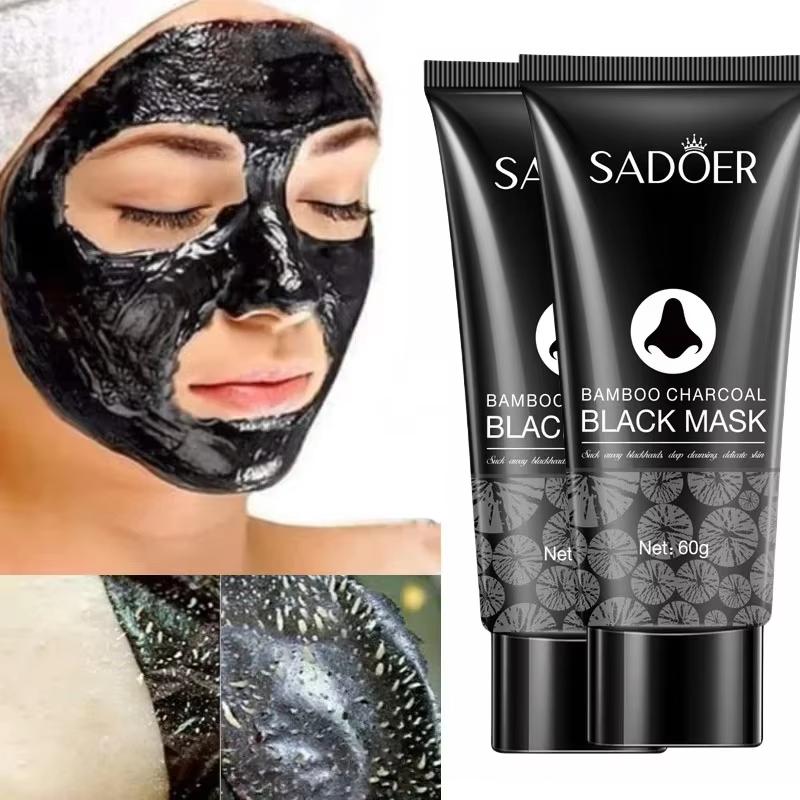 Masque anti-points noirs au charbon de bambou, rétrécit les pores, élimine l'acné et les points noirs, nettoie le nez, masque peel-off noir, soin de la peau