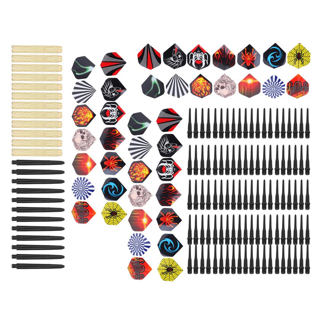 14G Safety Darts Set with 12Pcs Darts Shaft42Pcs Flights100Pcs Tips Training Tool