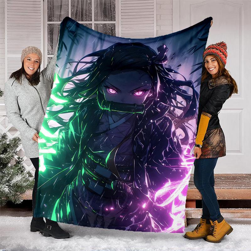 1pc nezouko6 Theme Blanket - Digital Print, Polyester, Cozy for All Seasons, Perfect for Outdoor, and Travel