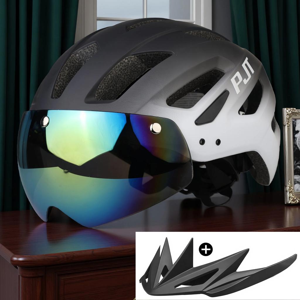 Pjt New Cycling Helmet Light Road Mtb Mountain Bike Bicycle Goggles / Sun Visor Helmet L For Men Women Sun Visor Bicycle Helmet