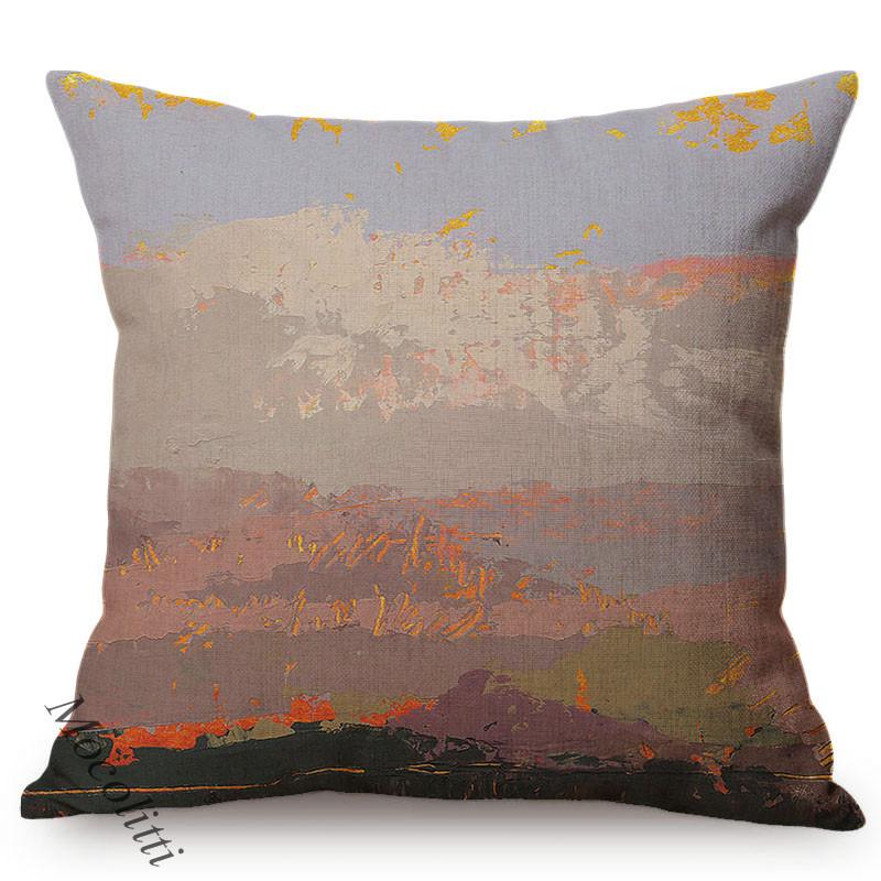 Modern Abstract Oil Painting Decoration Cushion Cover Colorful Graffiti Art Square Pillowcase Home Decor Room Bed Cushion Cover