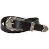 Voodoo Cats Western 25mm Genuine Cowhide Tochigi and Made In Japan Belt, Wide, 3-Point Clasp, Leather, Leather, Men's Women's, (Black)