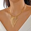 Chic Geometric Alloy Necklace Set With Cross Pendant For Women Fall