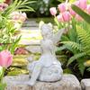 Cement Colored Flower Fairys Resin Ornament