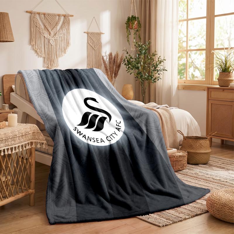 Coperta in Pile a Tema Swansea City Morbida e Accogliente in Peluche per Camera da Letto Divano Viaggio