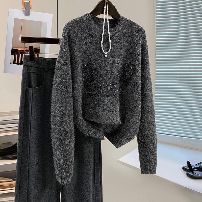 Women's Butterfly Sequin Jacquard Sweater