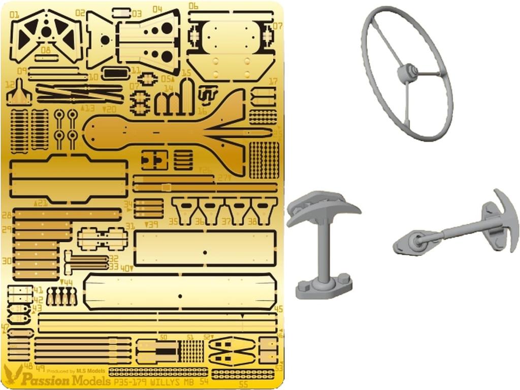 Passion Models Willys MB Etching 3D Detail Up Set Plastic Model Parts 1/35 U.S. (for Tamiya) P35-179 (Military Vehicles)