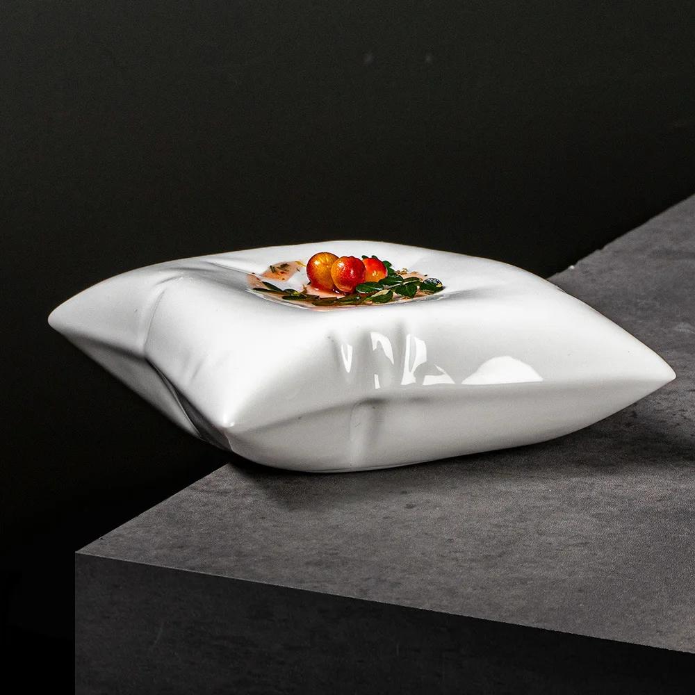 Keramik-Doppelschicht-Essteller, Restaurant, kreativer Kochteller, Dessertteller, Molekulargastronomie, Sushi-Geschirr, Utensilien