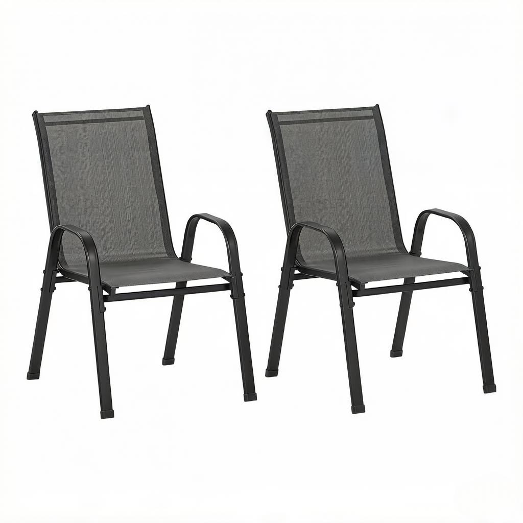 Balcony Chair,Garden Chair with High Back,Stackable Outdoor Chair(only 2PCS chairs)