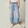 2026 TEMU Fashion Casual Women's Loose Wide-Leg Pants Mid-Low Waist Washed Denim Trousers
