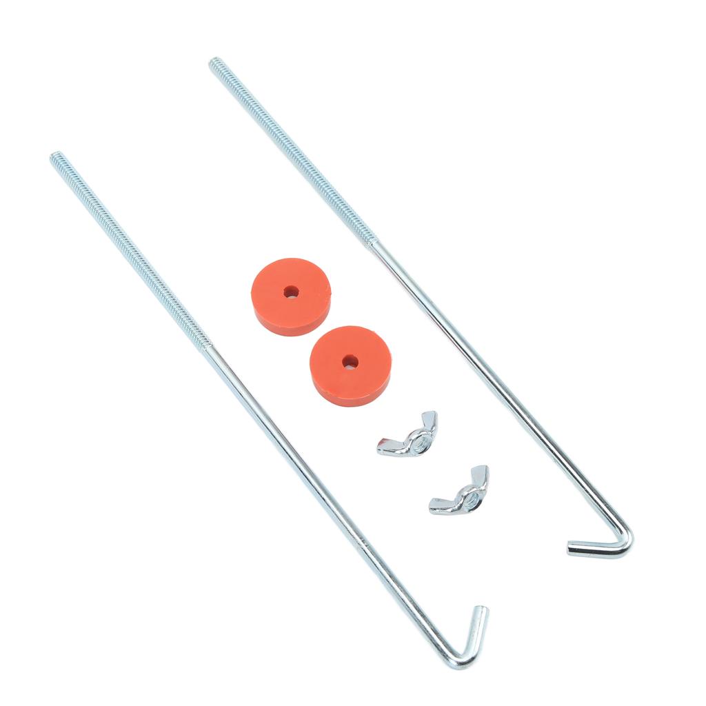 10in Chrome Battery Hold Down Kit with J Hook Bolts Washers Nuts Universal Automotive Accessories