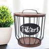 Rustic Coffee Filter Holder with Lid Coffee Filter Storage Container Coffee Pod Holder for Counter Coffee Bar Accessories Decor