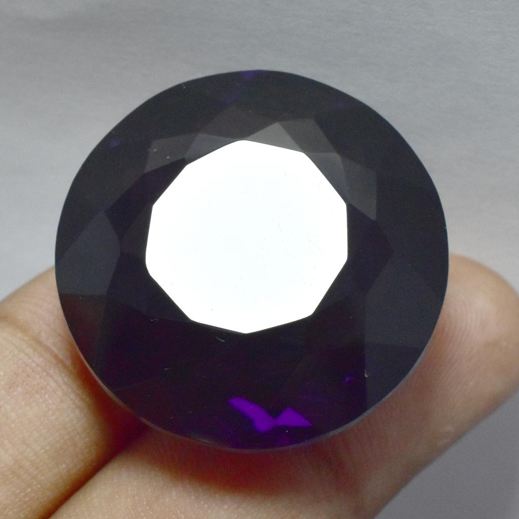 Natural Purple Amethyst Loose Gemstone Round Cut 90.55 Ct for Jewelry Making and Gem Collections