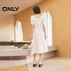 ONLY Women's 2025 Autumn Retro Square Neck Bubble Sleeve Mid-length Dress