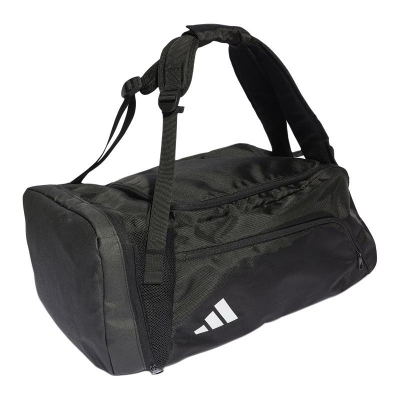 adidas Recycled Polyester Plain Weave Fabric Travel Bag Medium Size Unisex Black Adidas HS9755
