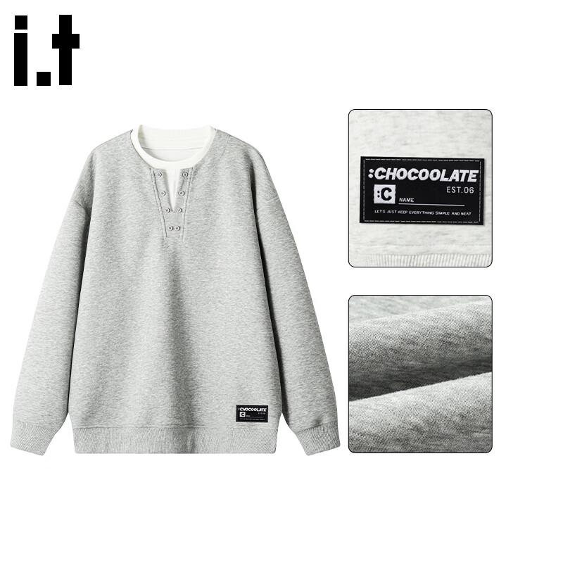 Men s American Style Faux Two-Piece Sweatshirt 5XL