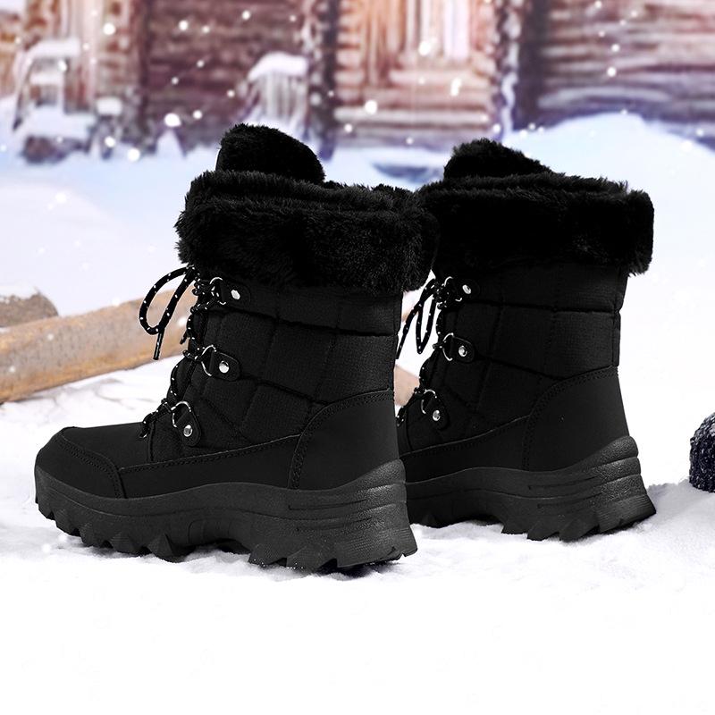 Women's Plus Size Winter Snow Boots - Thick Velvet, Lightweight, Warm, Outdoor Cold Protection