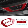 Real Soft Carbon Fiber Sticker For Ford Mustang GT 2024 2025 LHD RHD Car Seat Handle Button Frame Interior Trim Accessories.