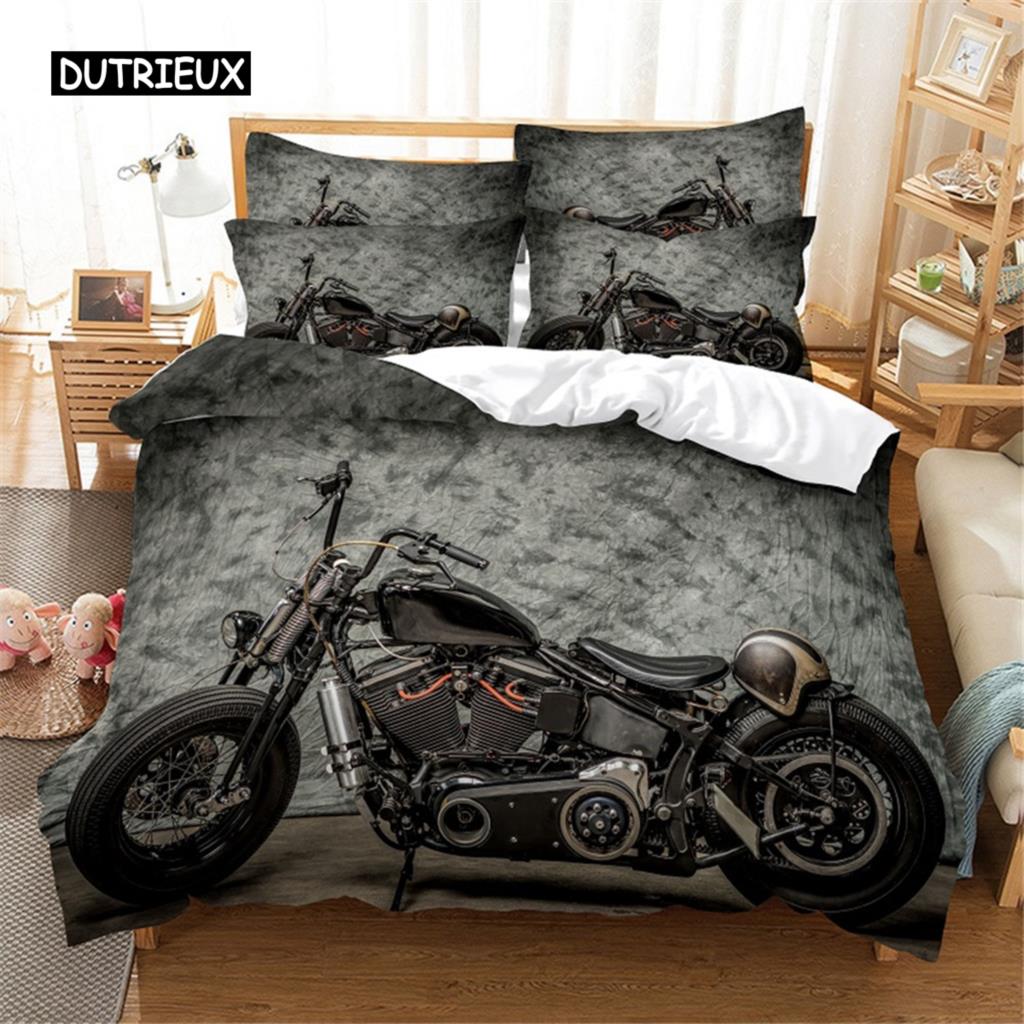 3D Motorcycle Bedding Set Queen Bedding Duvet Cover Set Bedding Set Bed Cover Queen Bedroom Bed Cover Set Bed Set Bedding