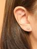 Minimalpiercing 14K Crystal Ribbon Piercing Earrings