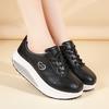 Women's Sneakers Height Increase White Leather Platform Casual Simple Thick Sole Elevator Shake Shoes for Students