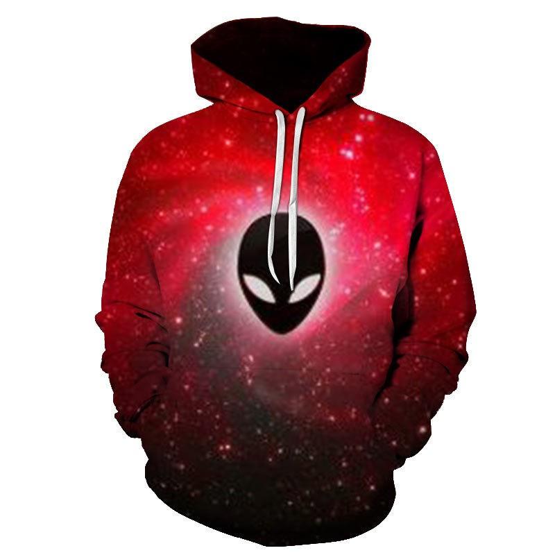 Sudadera con capucha informal con estampado digital 3D de lobo y animales para hombre