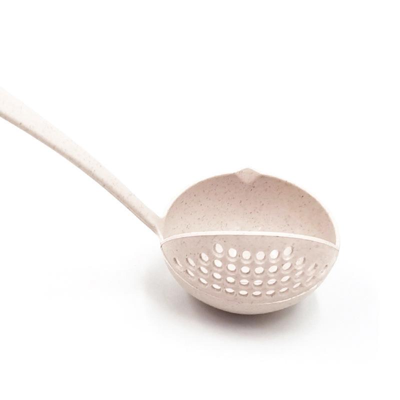 

2 in 1 Soup Spoon Long Handle Spoon Creative Spoon Strainer Spoon Cooking Tools Kitchen Accessories бежевий