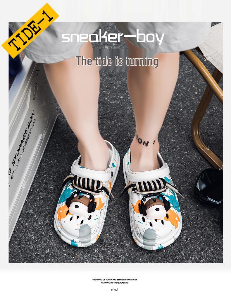 2025 Summer Hole Shoes Dog Ear Slippers - Unisex