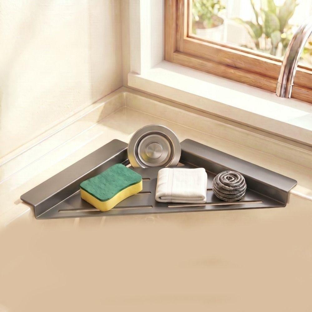 Carbon Steel Sink Sponge Holder Quick Water Drainage Dish Drying Rack Sink Storage Holder  Utensil