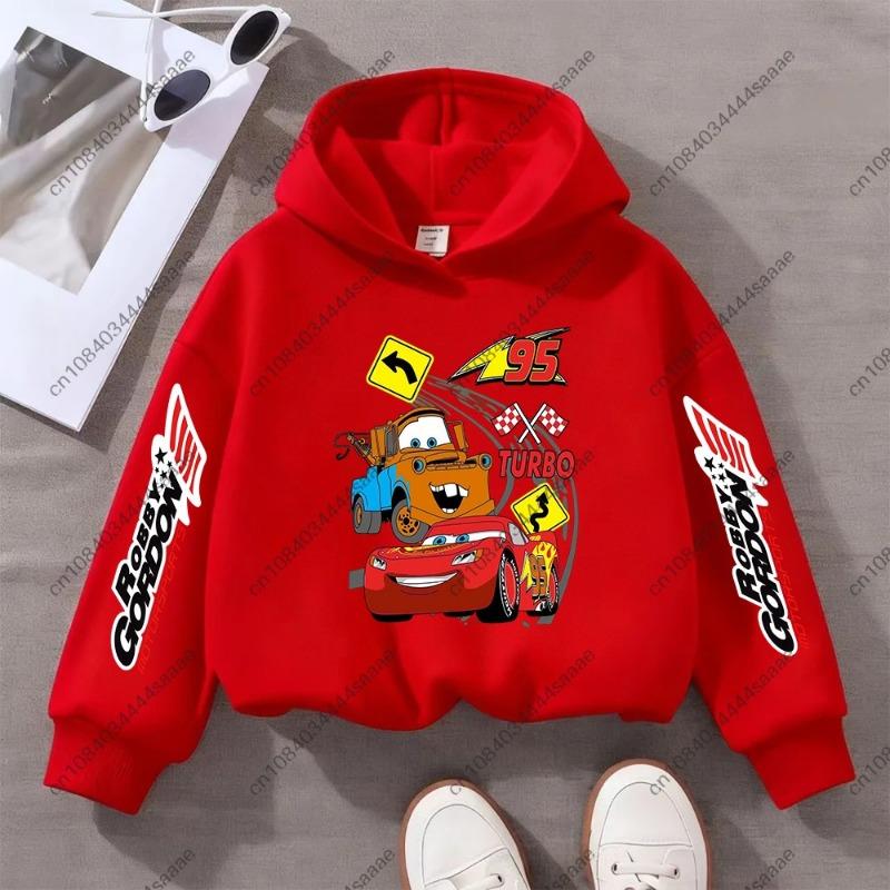 Spring Autumn Lightning Mcqueen Cartoon Children Hoodie Long Sleeve Pixar Car Print Kid Boy Clothes Fashion Pullover Sweatshirts