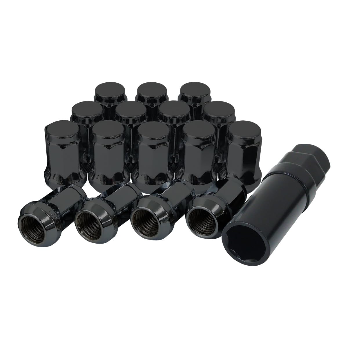 Колесная гайка Durax 7 граней M12xP1.25 P1.5 Коническое седло 60° M12xP1.5 чёрный