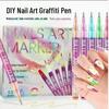 12-Color Acrylic Manicure Art Pen Set – Quick-Dry Graffiti & DIY Nail Liner