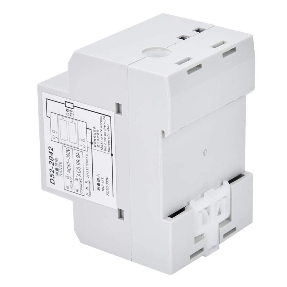 LED Display DIN Rail Power Meter AC80-300V Digital Energy Meter  Industrial Panel