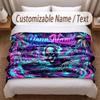Music DJ Theme Soft Blanket Personalized Custom Name Text Print Warm Blanket Home Sofa Bedroom Decor