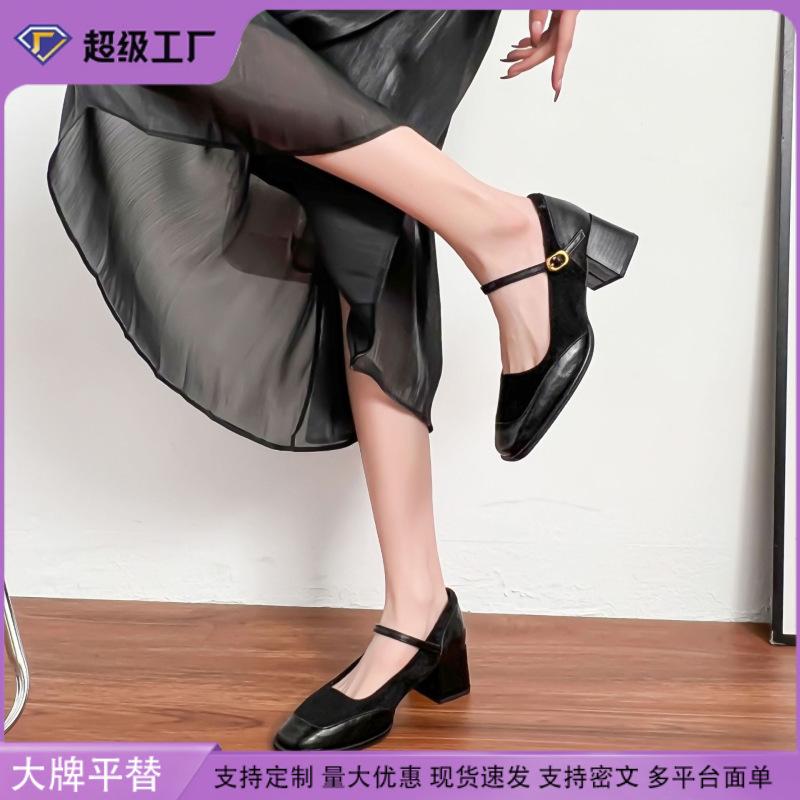 Grape Mom 2025 spring women's French retro high heels women's high-end thick heels are not tired of feet high heels