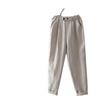 Women's 2024 Summer Cotton Linen Carrot Pants - Lightweight, Loose, Versatile, Plus Size, Slimming Nine-Point Harem Trousers
