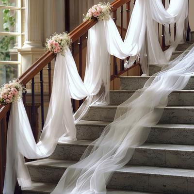 5/10M Organza Tiul Przezroczysta Tkanina Tło Kurtyna, Nowoczesna Organza Dekoracja na Imprezę Plenerową Dekoracja Krzesła na Ślub, Dekoracja na Imprezę