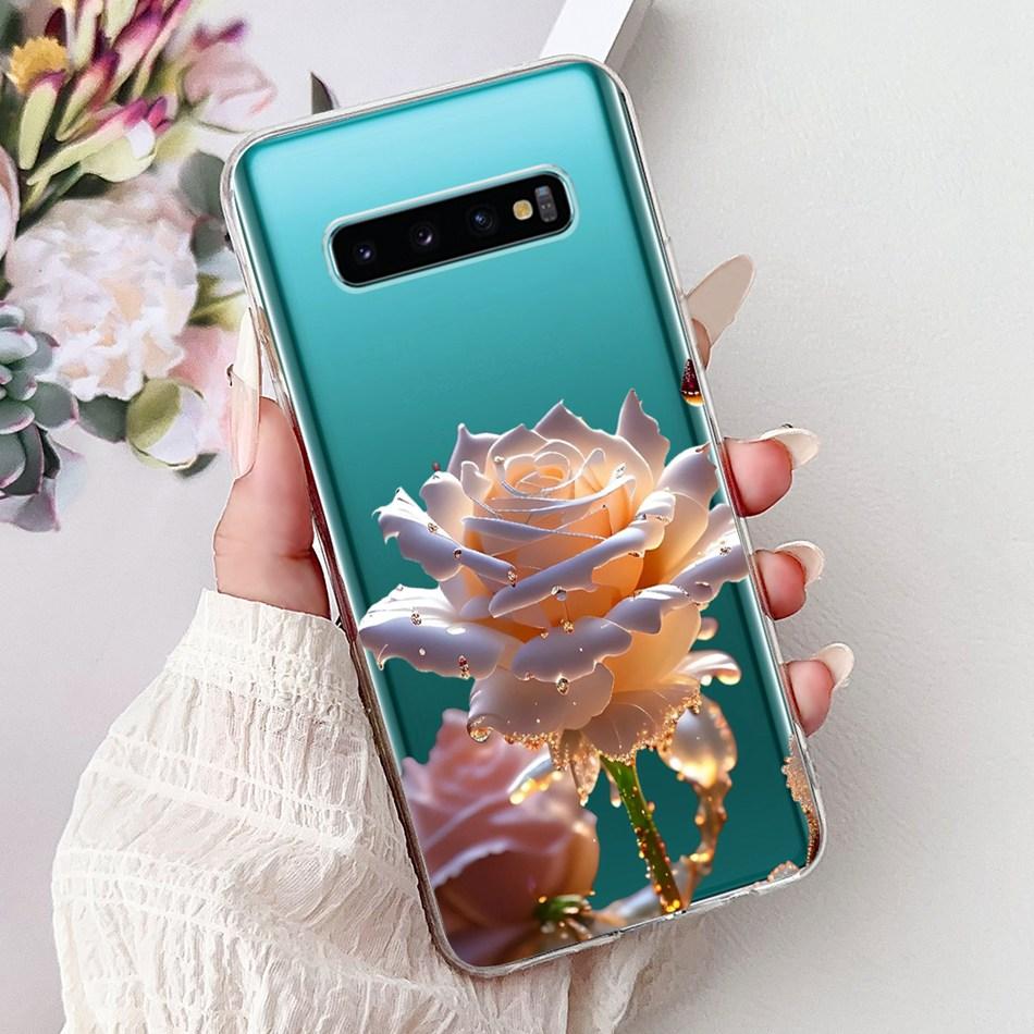 Per Samsung Galaxy S10+ S10 S10e Elegante Custodia per Telefono con Motivo Floreale e Farfalle Per Samsung S10e S10 Plus S 10 4G Custodie Morbide in Silicone TPU